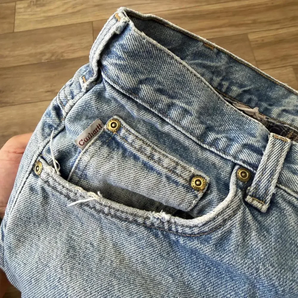 Vintage Carhartt Plaid Lined Jeans Distressed 90s Y2K - Picture 6 of 15